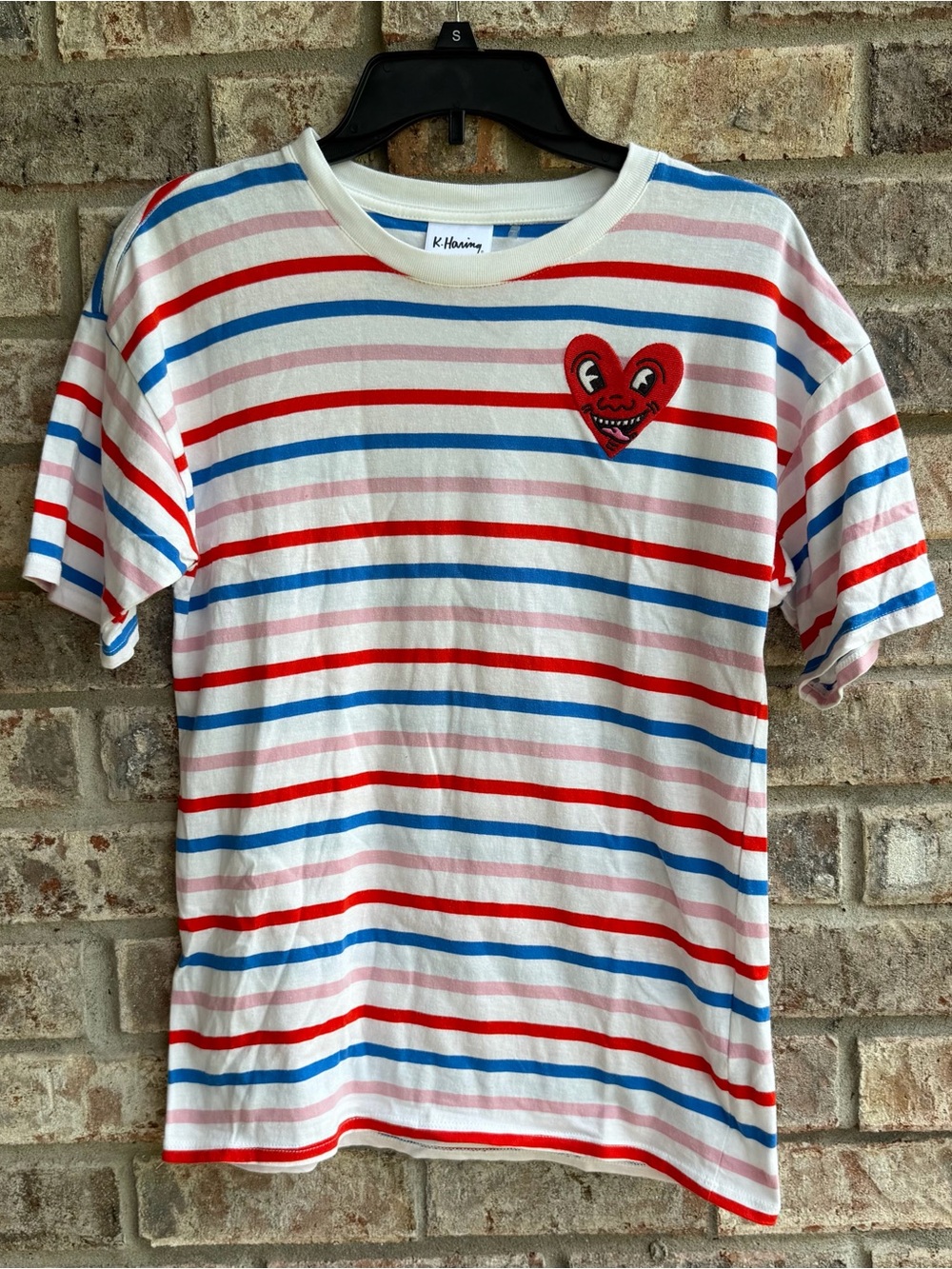 🍒💣 Keith Haring colab striped t-shirt